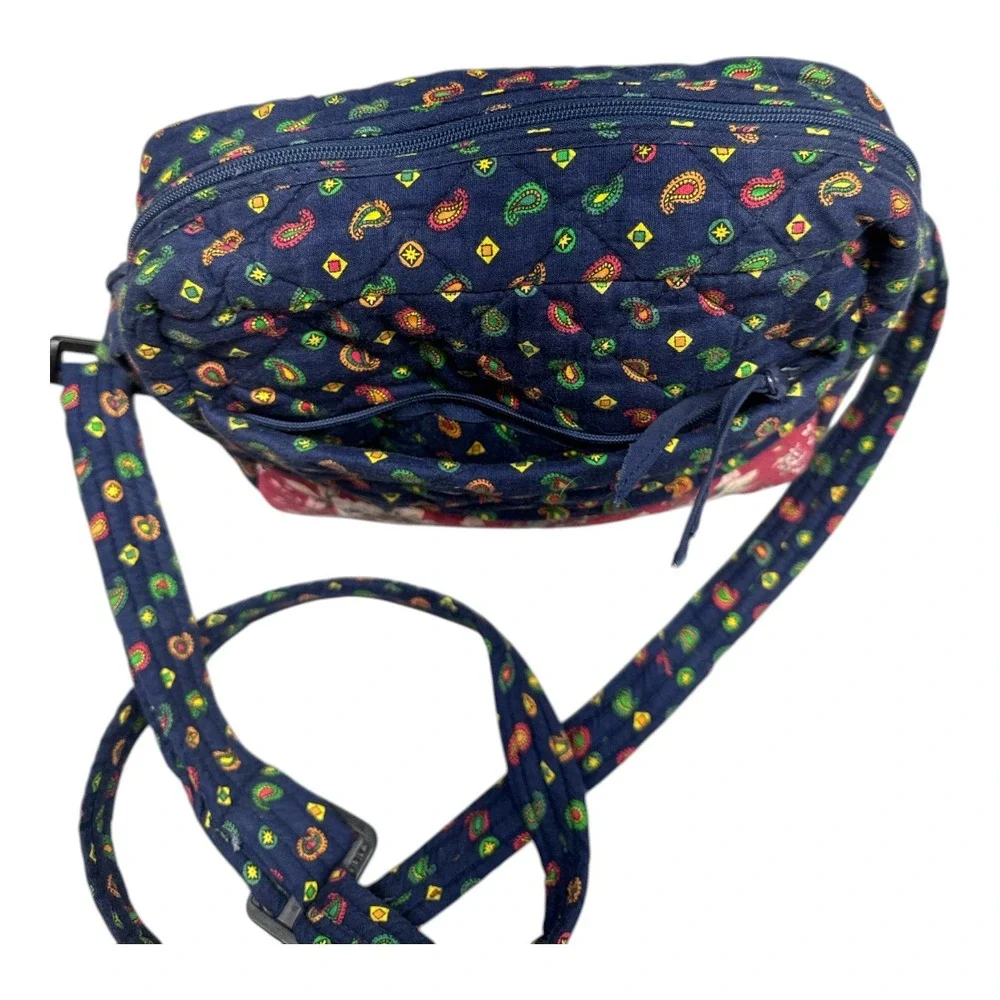 Paisley and floral Vera Bradley STYLE Purse Bag Navy Red Naples‎ Bag Co.